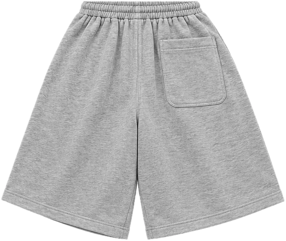 Jort baggy melange visto de espalda, con bolsillo de parche